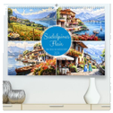 Südalpines Flair - Seen, Berge und Fantasiestädte (hochwertiger Premium Wandkalender 2024 DIN A2 quer), Kunstdruck in Hochglanz