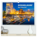 Düsseldorf bei Nacht (hochwertiger Premium Wandkalender 2024 DIN A2 quer), Kunstdruck in Hochglanz