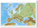 Europa, physisch 1 : 7 500 000. Wandkarte Kleinformat mit Metallstäben