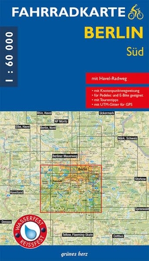 FK Berlin Süd - Mit Havel-Radweg. Mit UTM-Gitter für GPS. Wasser- und reißfest.. Verlag grünes Herz, 2026.