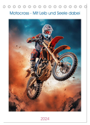 Motocross - Mit Leib und Seele dabei (Tischkalender 2024 DIN A5 hoch), CALVENDO Monatskalender