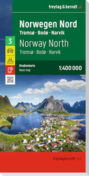 freytag & berndt Straßenkarte Norwegen Nord, Tromsø - Bodø - Narvik 1:400.000
