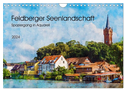 Feldberger Seenlandschaft - Spaziergang in Aquarell (Wandkalender 2024 DIN A4 quer), CALVENDO Monatskalender