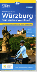 ADFC-Regionalkarte Würzburg Fränkisches Weinland, 1:75.000, mit Tagestourenvorschlägen, reiß- und wetterfest, E-Bike-geeignet, GPS-Tracks Download