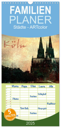 Familienplaner 2025 - Köln mit 5 Spalten (Wandkalender, 21 x 45 cm) CALVENDO