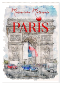 Paris - malerische Metropole (Wandkalender 2024 DIN A2 hoch), CALVENDO Monatskalender
