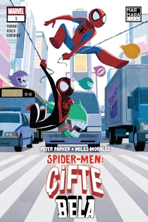 Tamaki, Mariko / Vita Ayala. Peter Parker ve Miles Morales Spider-Men 01 - Cifte Bela. Marmara Cizgi Yayin Dagitim, 2024.
