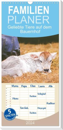 Familienplaner 2024 - Geliebte Tiere auf dem Bauernhof mit 5 Spalten (Wandkalender, 21 x 45 cm) CALVENDO