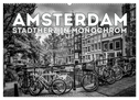 AMSTERDAM Stadtherz in Monochrom (Wandkalender 2024 DIN A2 quer), CALVENDO Monatskalender
