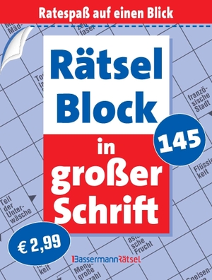 Krüger, Eberhard. Rätselblock in großer Schrift 145 (5 Exemplare à 2,99 EUR). Bassermann, Edition, 2026.