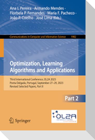 Optimization, Learning Algorithms and Applications