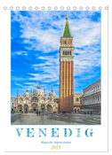 Venedig - Magische Impressionen (Tischkalender 2025 DIN A5 hoch), CALVENDO Monatskalender