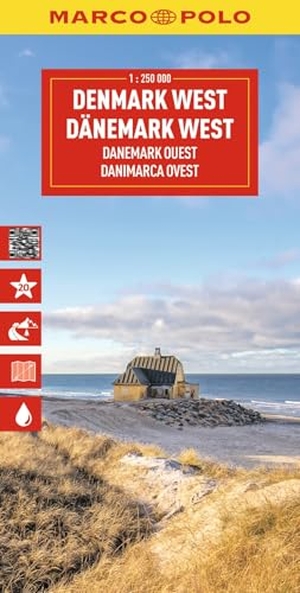 MARCO POLO Reisekarte Dänemark West 1:225.000 - Skagen, Aarhus, Esbjerg, Odense - Straßenkarte und Autokarte mit sehenswerten Strecken, Highlights und digitaler Erweiterung. Mairdumont, 2024.