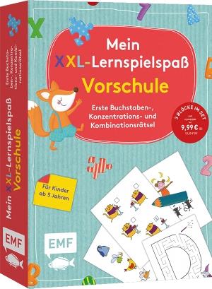 Thißen, Sandy. Mein XXL-Lernspielspaß: Vorschule - 3 Bücher im Bundle: Erste Buchstaben-, Konzentrations- und Kombinationsrätsel. Edition Michael Fischer, 2026.