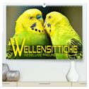 Wellensittiche - gesellige Freunde (hochwertiger Premium Wandkalender 2024 DIN A2 quer), Kunstdruck in Hochglanz