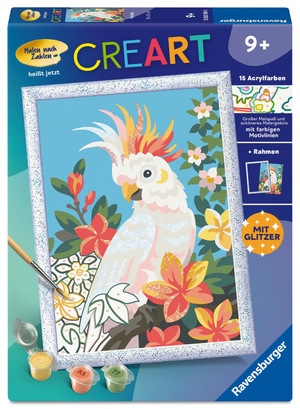 CreArt, Malen nach Zahlen Kinder - Kakadu - Mit Glitzer!. Ravensburger Spieleverlag, 2026.