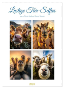 Lustige Tier-Selfies (Wandkalender 2024 DIN A2 hoch), CALVENDO Monatskalender