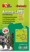 Ammerland Landkreis & Oldenburg, KVplan, Radkarte/Knotenpunktkarte//Routenkarte zur Ammerlandroute/Wanderkarte, 1:60.000