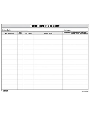 Enna. 5S Red Tag Register Form. Taylor & Francis Ltd, 2017.