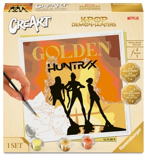 CreArt, Malen nach Zahlen Adults Trend - Special Edition Golden KPop Demon Hunters - Special Edition mit veredelter Goldpackung, Goldfarbe und Glitzer!. Ravensburger Spieleverlag, 2026.