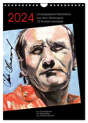 Unvergessene Rennfahrer aus dem Motorsport, 12 Portrait-Gemälde (Wandkalender 2024 DIN A4 hoch), CALVENDO Monatskalender