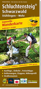 Wanderkarte Schluchtensteig Schwarzwald, Stühlingen - Wehr 1 : 25 000