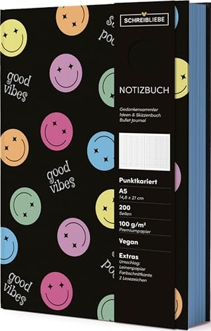 Korsch Verlag (Hrsg.). Notizbuch Smile - Notizbuch A5, Bullet Journal mit Folienveredelung, punktkariert, Farbschnittkante, 2 Lesebändchen, vegan, . To-do¿s, 200 Seiten - SchreibLiebe. Korsch Verlag GmbH, 2025.