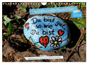 Achtsamkeitssteine - Inspirationen & Mutmacher-Sprüche für Dich (Wandkalender 2024 DIN A4 quer), CALVENDO Monatskalender
