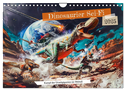 Dinosaurier Sci-Fi - Kampf der Urzeitgiganten im Weltall (Wandkalender 2025 DIN A4 quer), CALVENDO Monatskalender