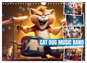 Cat dog music band (Wall Calendar 2024 DIN A4 landscape), CALVENDO 12 Month Wall Calendar