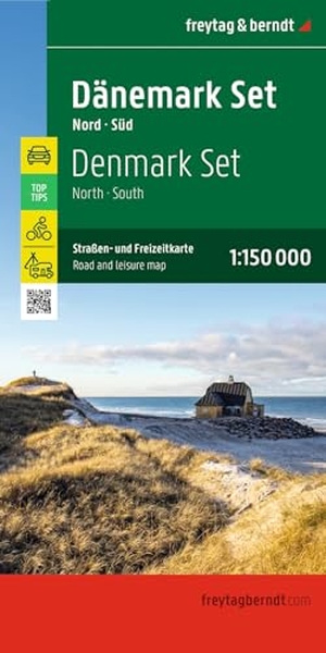 freytag & berndt Straßenkarte Dänemark Set 1:150.000 - 2 Blätter in Kunststoff-Hülle mit Infoguide und Top Tips. Kompass Karten GmbH, 2026.