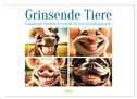 Grinsende Tiere - Tierporträts von der KI zum Lächeln gebracht (Wandkalender 2025 DIN A3 quer), CALVENDO Monatskalender