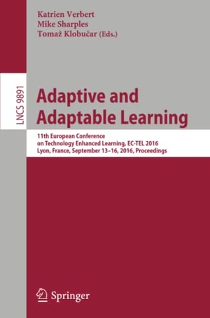 Verbert, Katrien / Toma¿ Klobu¿ar et al (Hrsg.). Adaptive and Adaptable Learning - 11th European Conference on Technology Enhanced Learning, EC-TEL 2016, Lyon, France, September 13-16, 2016, Proceedings. Springer International Publishing, 2016.