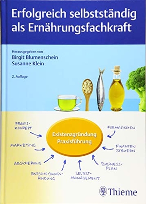 Blumenschein, Birgit / Susanne Klein (Hrsg.). Erfolgreich selbstständig als Ernährungsfachkraft. Georg Thieme Verlag, 2019.