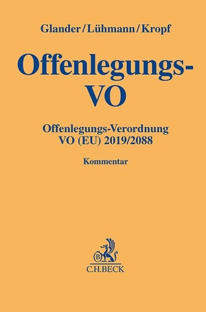 Glander, Harald S. / Thomas A. Jesch et al (Hrsg.). Offenlegungs-VO - Offenlegungs-Verordnung VO (EU) Nr. 2019/2088. C.H. Beck, 2024.