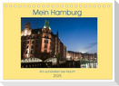 Mein Hamburg - Am schönsten bei Nacht (Tischkalender 2025 DIN A5 quer), CALVENDO Monatskalender