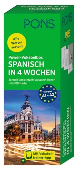 PONS Power-Vokabelbox Spanisch in 4 Wochen - Schnell und einfach Vokabeln lernen mit 800 Karten. Pons Langenscheidt GmbH, 2024.