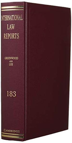 Lee, Karen. International Law Reports: Volume 183. Cambridge University Press, 2019.