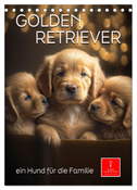 Golden Retriever - ein Hund für die Familie (Tischkalender 2024 DIN A5 hoch), CALVENDO Monatskalender
