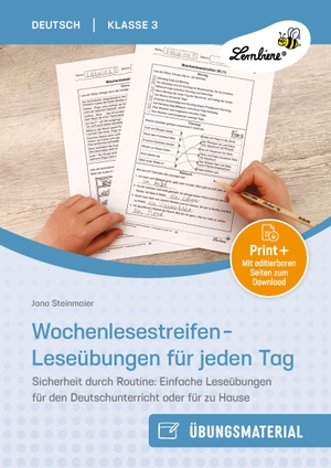 Wochenlesestreifen - Leseübungen für jeden Tag - Sicherheit durch Routine: Einfache Leseübungen für den Deutschunterricht oder für zu Hause (3. Klasse). Lernbiene Verlag i.d. AAP, 2026.