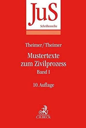 Theimer, Clemens / Anette Theimer. Mustertexte zum Zivilprozess Band I: Erkenntnisverfahren erster Instanz. C.H. Beck, 2020.