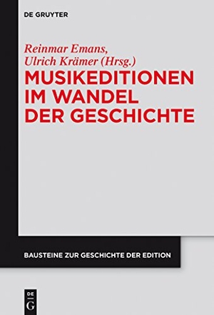 Krämer, Ulrich / Reinmar Emans (Hrsg.). Musikeditionen im Wandel der Geschichte. De Gruyter, 2015.