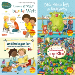diverse. Maxi-Pixi-4er-Set 95: Neues aus dem Kindergarten (4x1 Exemplar) - 4 Minibücher für Kinder ab 3 Jahren. Carlsen Verlag GmbH, 2023.