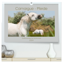 Camargue-Pferde - Südfranzösische Schimmel (hochwertiger Premium Wandkalender 2024 DIN A2 quer), Kunstdruck in Hochglanz