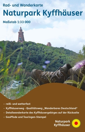 Kartographische Kommunale Verlagsgesellschaft mbH (Hrsg.). Naturpark Kyffhäuser - Rad- und Wanderkarte (Reiß- und Wetterfest). Kartographische Komm. Ver, 2024.