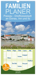 Familienplaner 2025 - Passau - Dreiflüssestadt an Donau, Inn und Ilz mit 5 Spalten (Wandkalender, 21 x 45 cm) CALVENDO