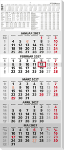 5-Monatskalender 2027