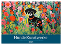Hunde Kunstwerke - Hunde im Stil des Fauvismus künstlerisch gestaltet (Wandkalender 2024 DIN A3 quer), CALVENDO Monatskalender