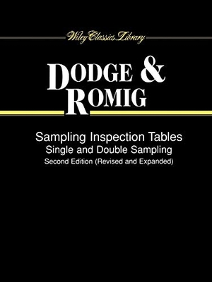 Dodge / Romig et al. Inspection Tables 2e WCL P. John Wiley & Sons, 1998.
