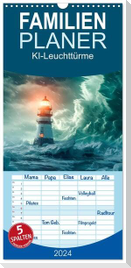 Familienplaner 2024 - KI-Leuchttürme mit 5 Spalten (Wandkalender, 21 x 45 cm) CALVENDO
